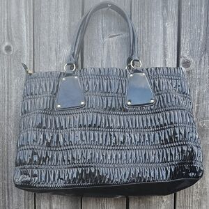 Elizabeth Arden Large Tote Bag Black Vinyl 18”x12”x 5”